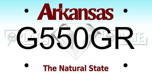 G550GR Arkansas License Plate
