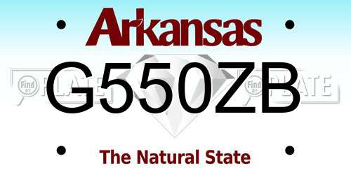 G550ZB Arkansas License Plate