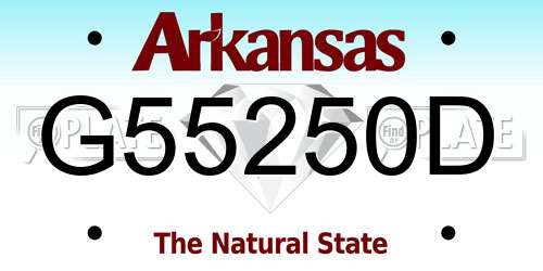 G55250D Arkansas License Plate