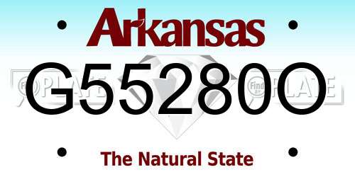G55280O Arkansas License Plate