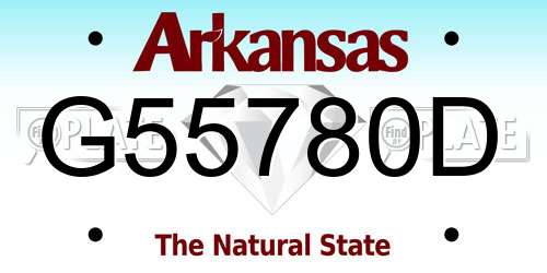 G55780D Arkansas License Plate