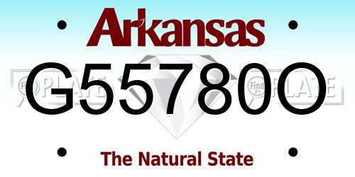 G55780O Arkansas License Plate