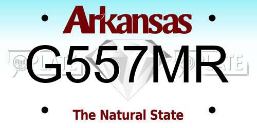 G557MR Arkansas License Plate