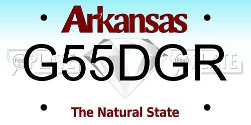 G55DGR Arkansas License Plate