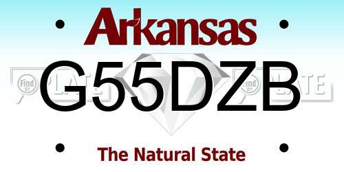 G55DZB Arkansas License Plate