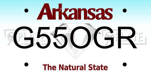 G55OGR Arkansas License Plate