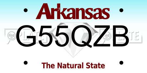G55QZB Arkansas License Plate