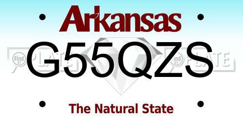 G55QZS Arkansas License Plate