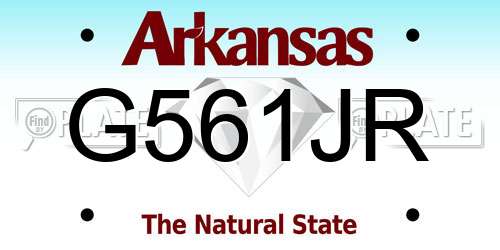 G561JR Arkansas License Plate