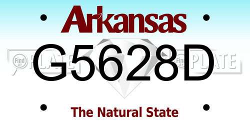 G5628D Arkansas License Plate