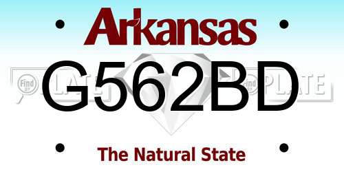G562BD Arkansas License Plate