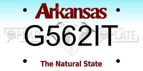 G562IT Arkansas License Plate