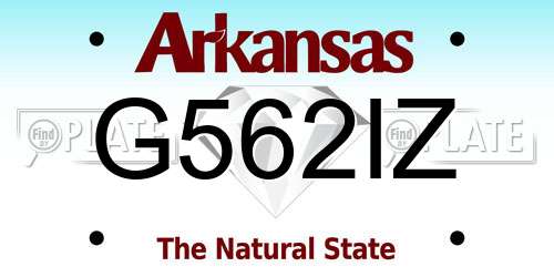 G562IZ Arkansas License Plate