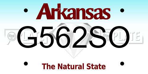 G562SO Arkansas License Plate