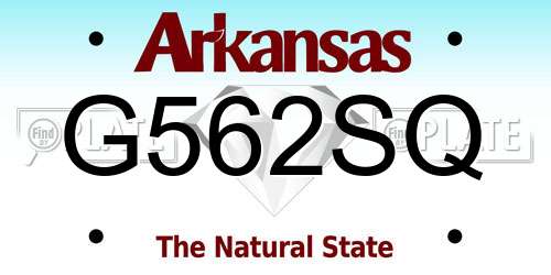 G562SQ Arkansas License Plate