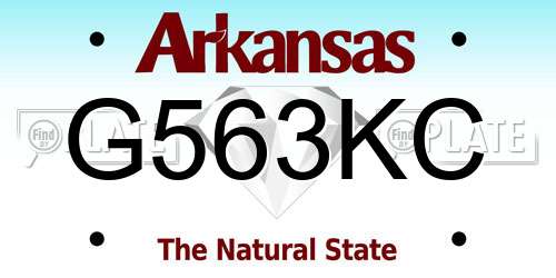 G563KC Arkansas License Plate