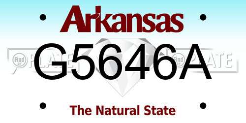 G5646A Arkansas License Plate