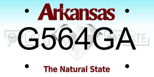 G564GA Arkansas License Plate