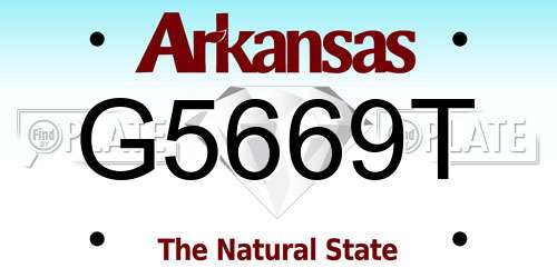 G5669T Arkansas License Plate