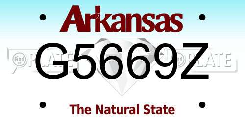G5669Z Arkansas License Plate