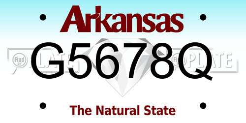 G5678Q Arkansas License Plate