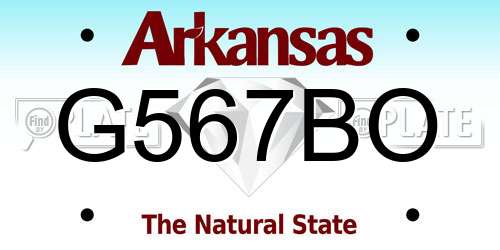 G567BO Arkansas License Plate