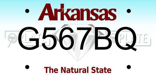 G567BQ Arkansas License Plate