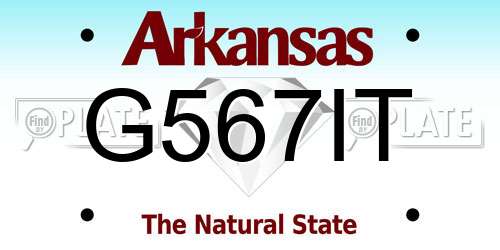 G567IT Arkansas License Plate