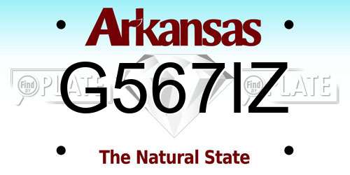 G567IZ Arkansas License Plate