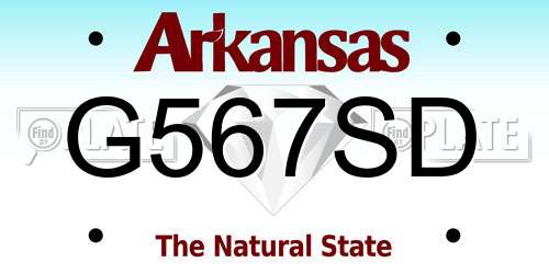 G567SD Arkansas License Plate
