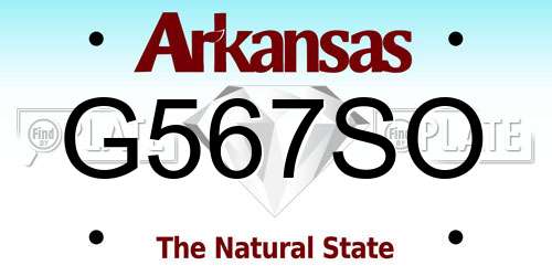 G567SO Arkansas License Plate