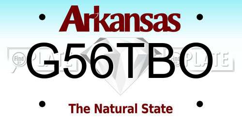 G56TBO Arkansas License Plate