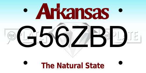 G56ZBD Arkansas License Plate