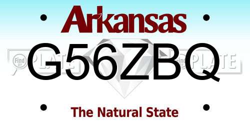 G56ZBQ Arkansas License Plate