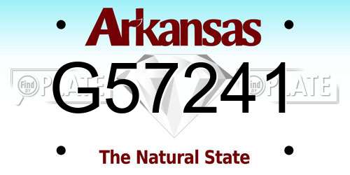 G57241 Arkansas License Plate