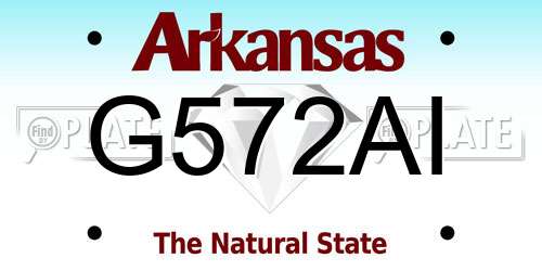 G572AI Arkansas License Plate