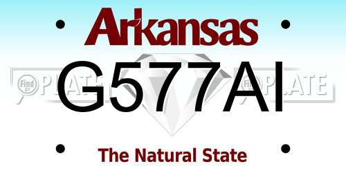 G577AI Arkansas License Plate