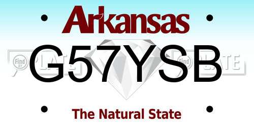 G57YSB Arkansas License Plate