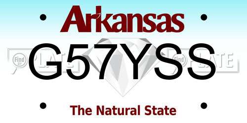 G57YSS Arkansas License Plate