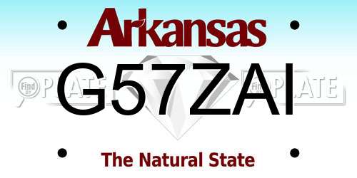 G57ZAI Arkansas License Plate