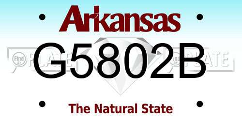 G5802B Arkansas License Plate