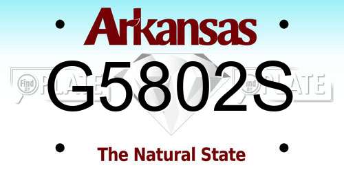 G5802S Arkansas License Plate