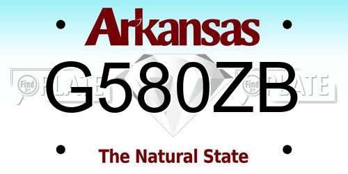 G580ZB Arkansas License Plate