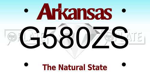 G580ZS Arkansas License Plate