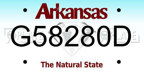 G58280D Arkansas License Plate