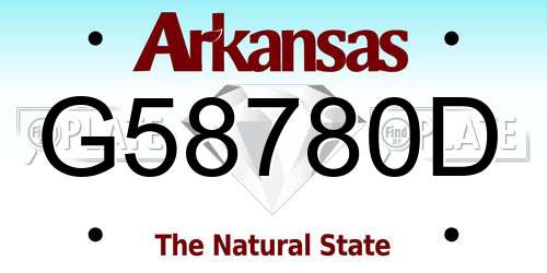G58780D Arkansas License Plate
