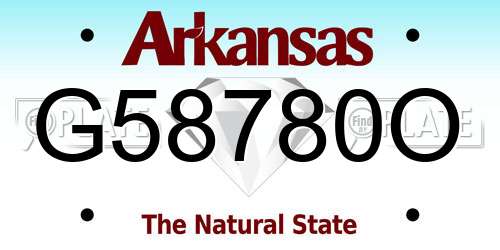 G58780O Arkansas License Plate