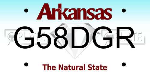 G58DGR Arkansas License Plate