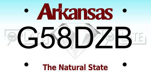 G58DZB Arkansas License Plate