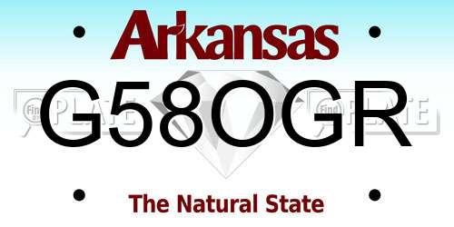 G58OGR Arkansas License Plate